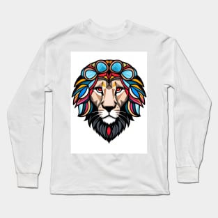 Lion Face T - Shirt Long Sleeve T-Shirt